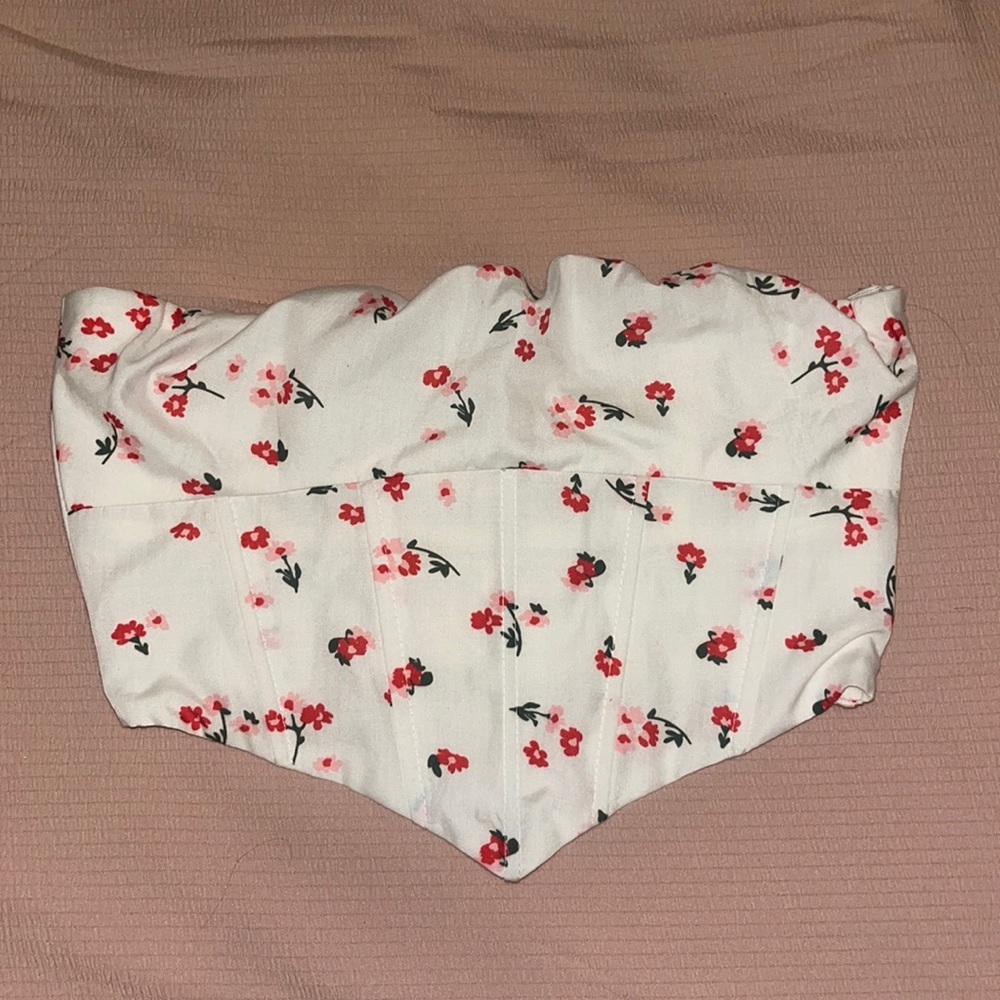 white bustier top